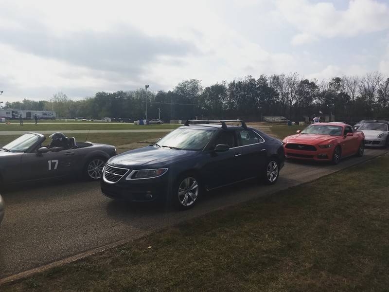 Waiting for my turn to go around the track